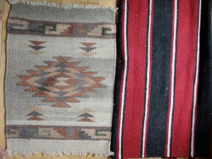 Ethnic- woven wool mat; woven wool horse blanket
